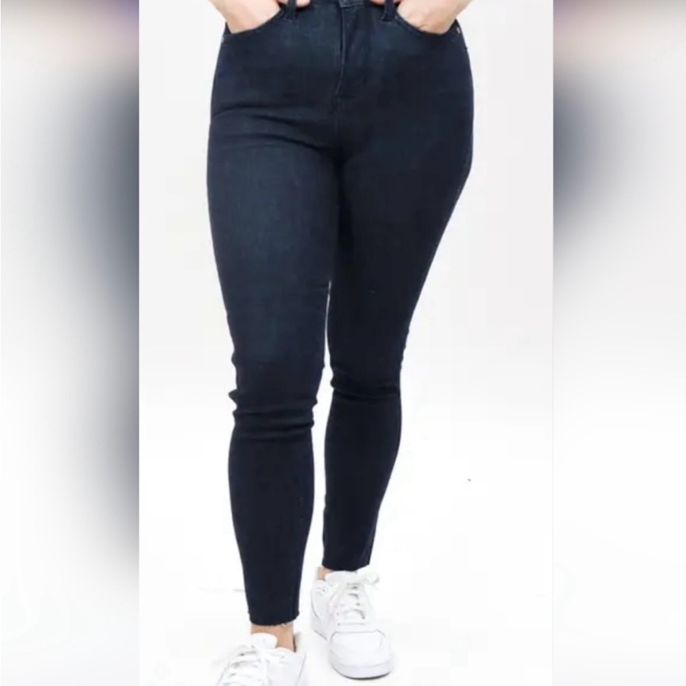 Judy Blue Double‎ Take Tummy Control High Rise Raw Hem Dark Skinny Jeans Sz 9/29